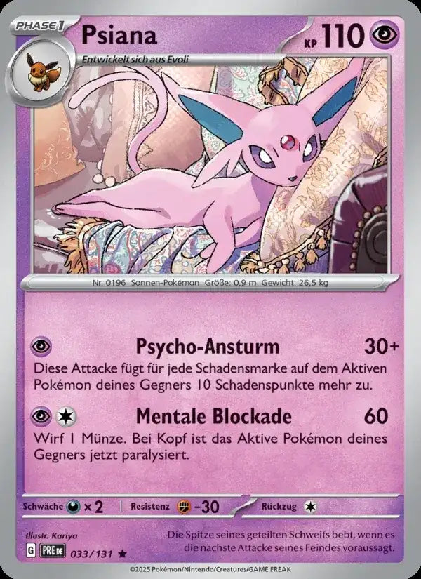 Psiana 033/131 – Pokémon Prismatische Entwicklungen Karte