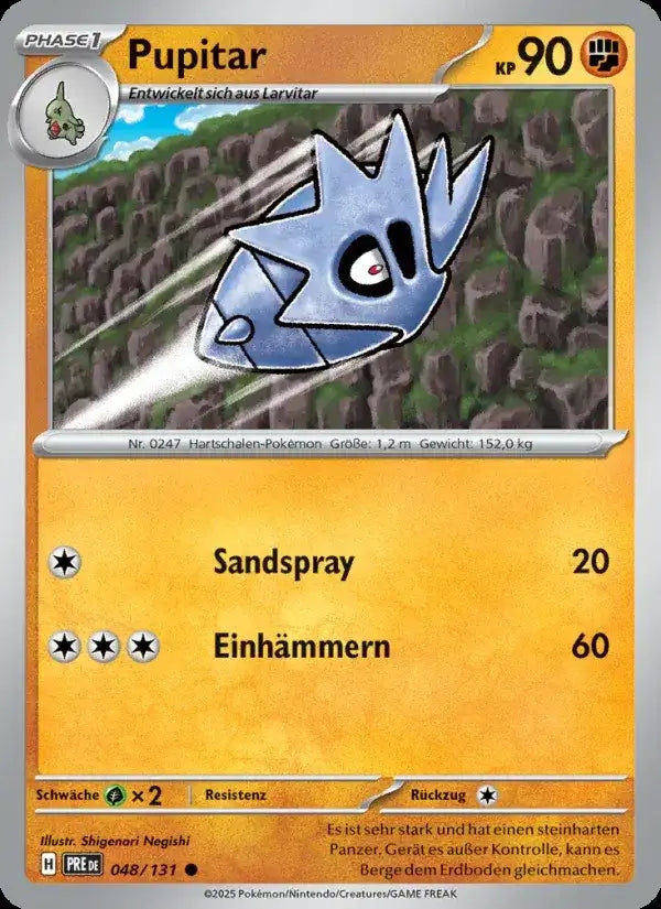 Pupitar 048/131 – Pokémon Prismatische Entwicklungen Karte