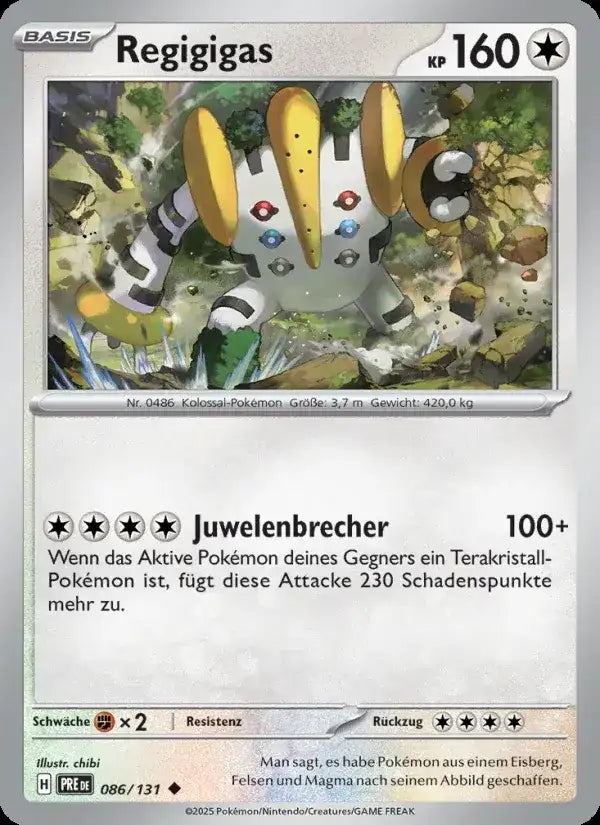 Regigigas 086/131 – Pokémon Prismatische Entwicklungen Karte