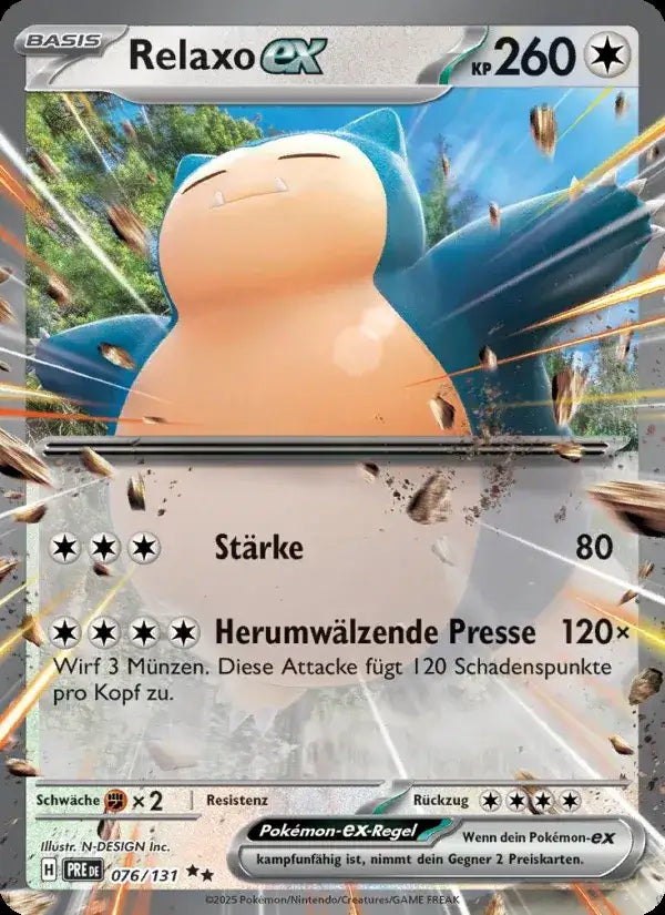Relaxo ex 076/131 – Pokémon Prismatische Entwicklungen Karte