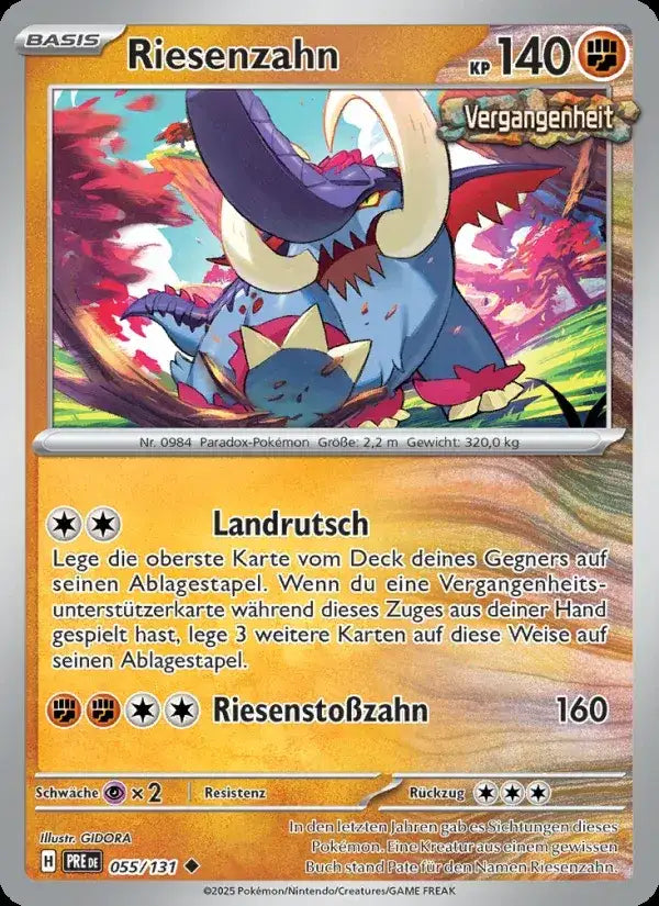 Riesenzahn 055/131 – Pokémon Prismatische Entwicklungen Karte