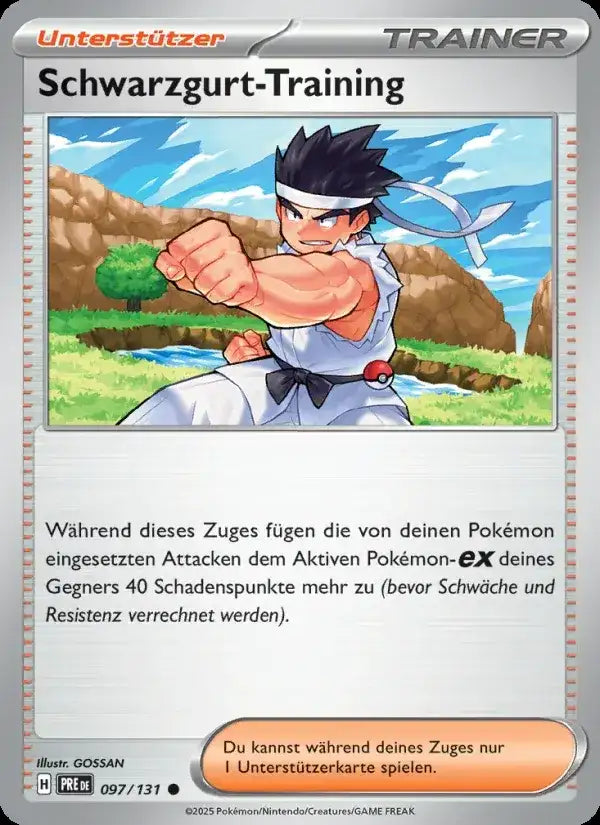 Schwarzgurt training 097/131 – Pokémon Prismatische Entwicklungen Karte