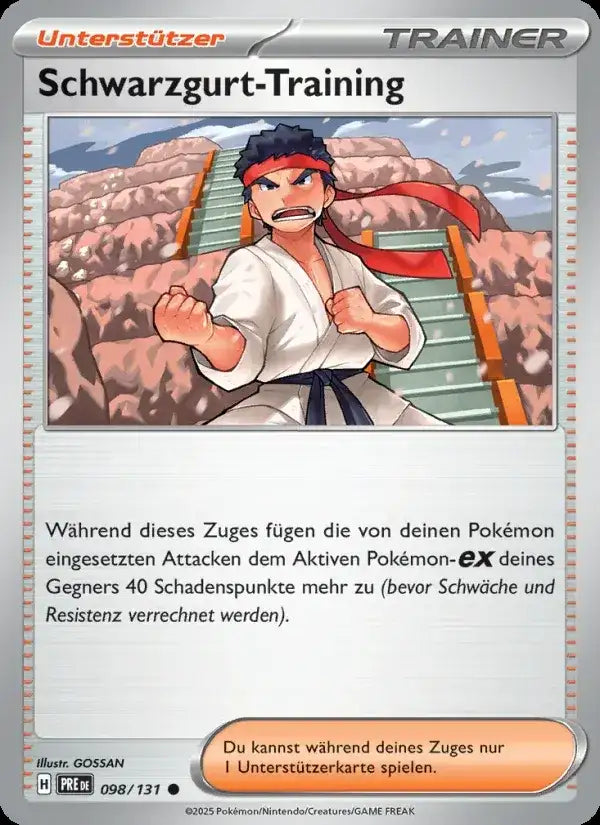 Schwarzgurt training 098/131 – Pokémon Prismatische Entwicklungen Karte