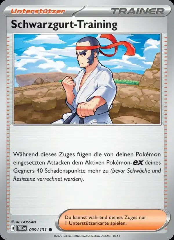 Schwarzgurt training 099/131 – Pokémon Prismatische Entwicklungen Karte