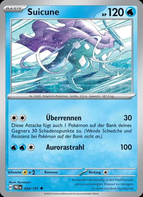 Suicune 024/131 – Pokémon Prismatische Entwicklungen Karte