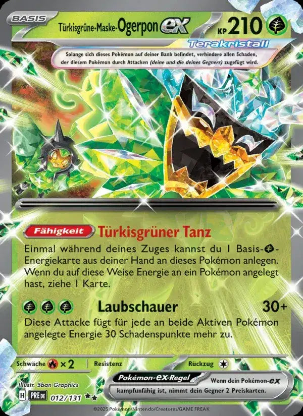 Turkisgrune maske ogerpon ex 012/131 – Pokémon Prismatische Entwicklungen Karte