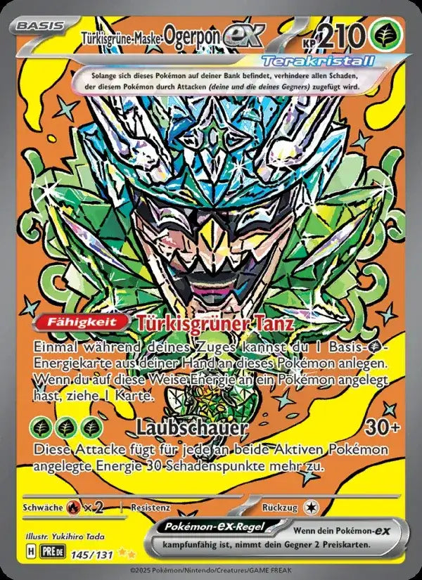 Turkisgrune maske ogerpon ex 145/131 – Pokémon Prismatische Entwicklungen Karte