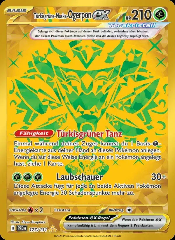 Turkisgrune maske ogerpon ex 177/131 – Pokémon Prismatische Entwicklungen Karte