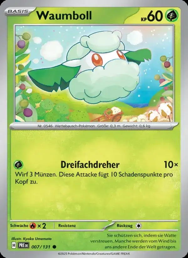 Waumboll 007/131 – Pokémon Prismatische Entwicklungen Karte