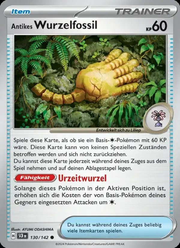 Antikes wurzelfossil 130/142 – Pokémon Stellarkrone Karte