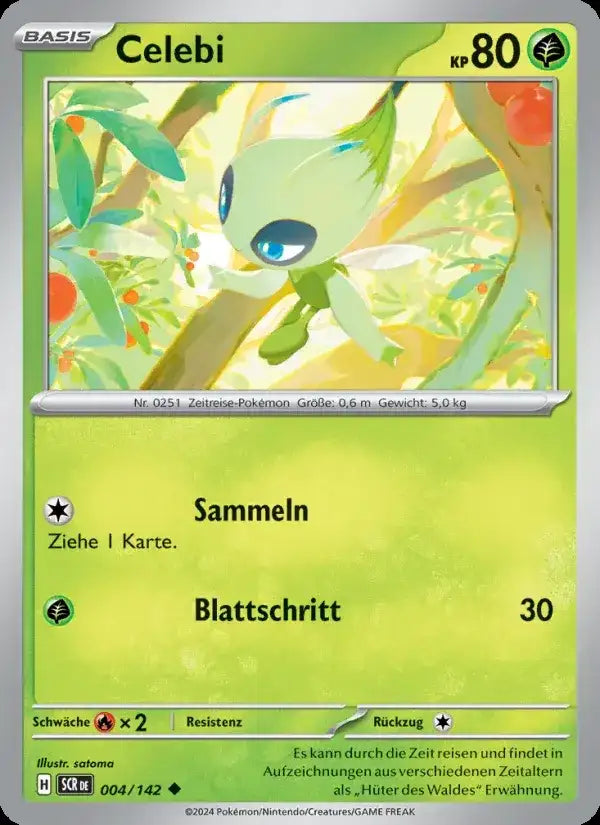 Celebi 004/142 – Pokémon Stellarkrone Karte