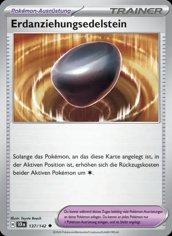 Erdanziehungsedelstein 137/142 – Pokémon Stellarkrone Karte