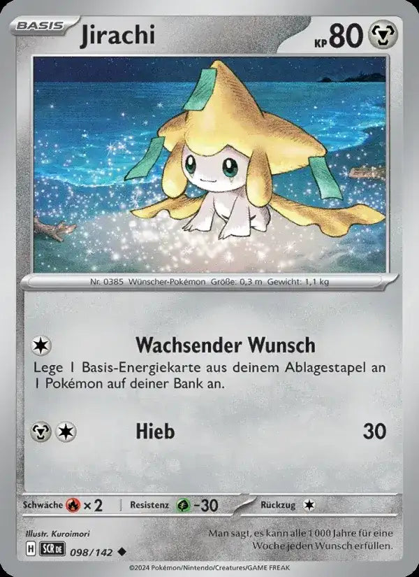 Jirachi 098/142 – Pokémon Stellarkrone Karte