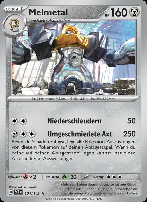Melmetal 104/142 – Pokémon Stellarkrone Karte