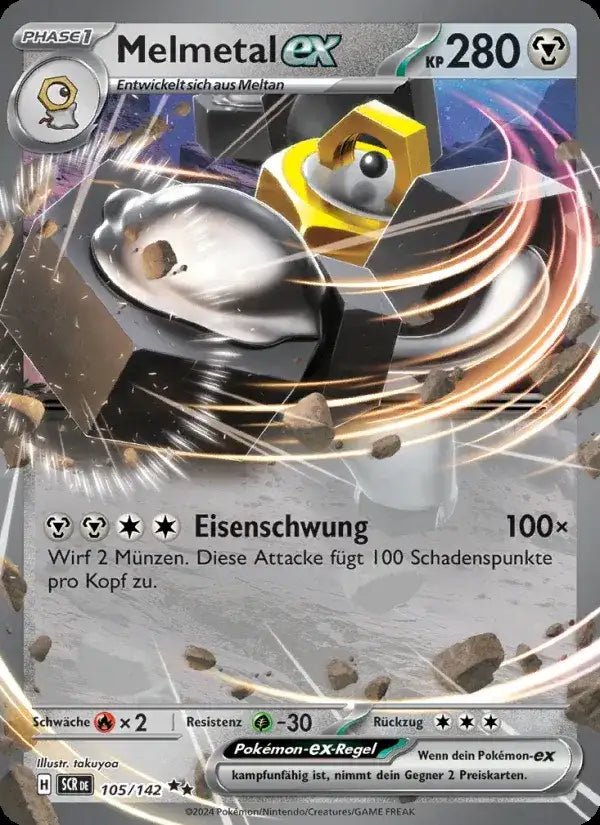 Melmetal ex 105/142 – Pokémon Stellarkrone Karte
