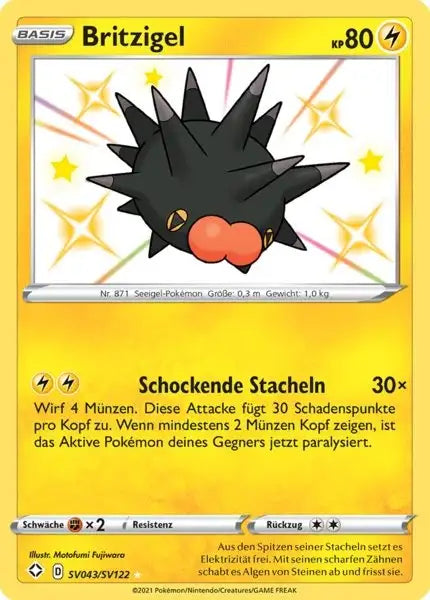 Britzigel SV043/SV122 – Pokémon Glänzendes Schicksal Karte