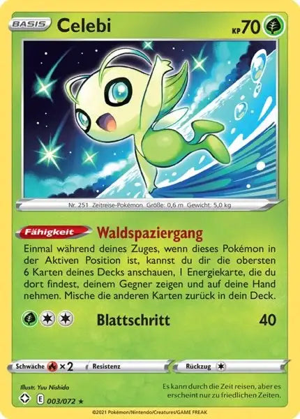 celebi 003/072 – Pokémon Glänzendes Schicksal Karte