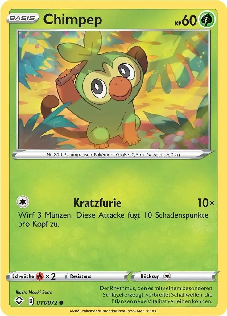 chimpep 011/072 – Pokémon Glänzendes Schicksal Karte
