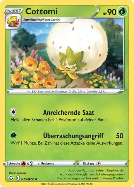 cottomi 015/072 – Pokémon Glänzendes Schicksal Karte