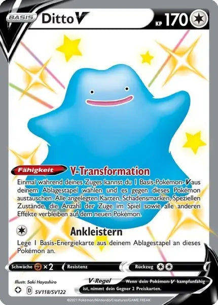Ditto V SV118/SV122 – Pokémon Glänzendes Schicksal Karte