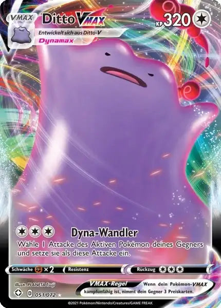 ditto vmax 051/072 – Pokémon Glänzendes Schicksal Karte