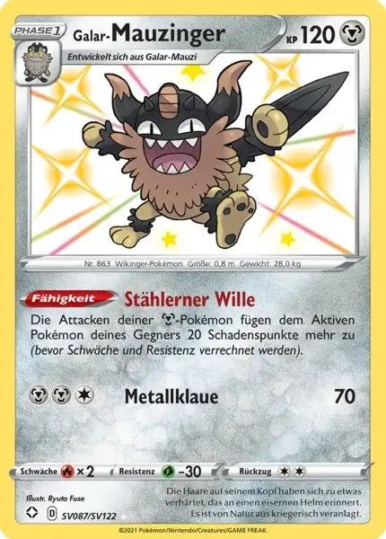 Galar Mauzinger SV087/SV122 – Pokémon Glänzendes Schicksal Karte