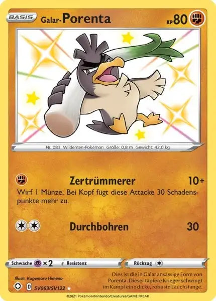 Galar Porenta SV063/SV122 – Pokémon Glänzendes Schicksal Karte