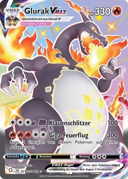 Glurak VMAX SV107/SV122 – Pokémon Glänzendes Schicksal Karte