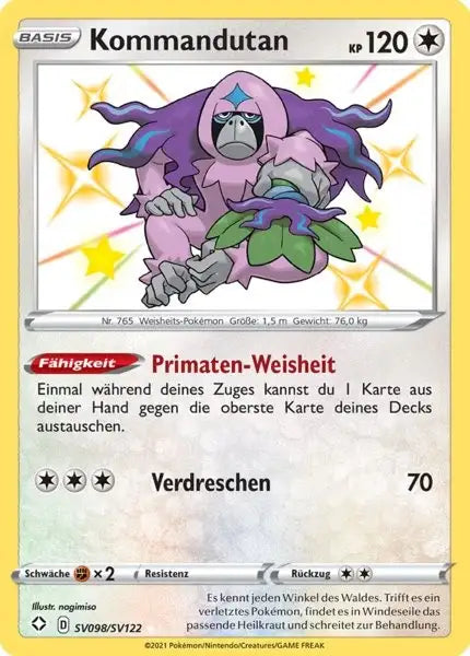 Kommandutan SV098/SV122 – Pokémon Glänzendes Schicksal Karte