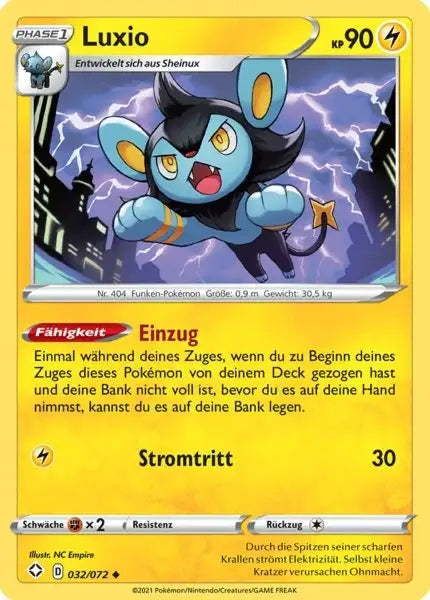 luxio 032/072 – Pokémon Glänzendes Schicksal Karte