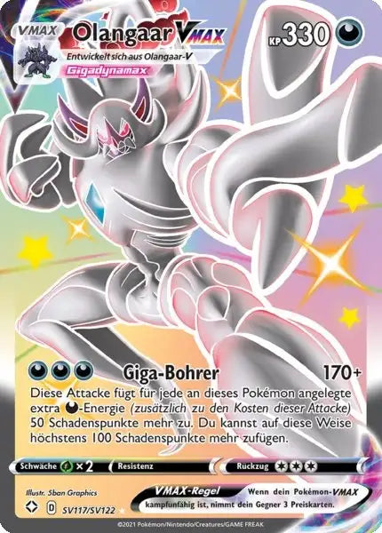 Olangaar VMAX SV117/SV122 – Pokémon Glänzendes Schicksal Karte