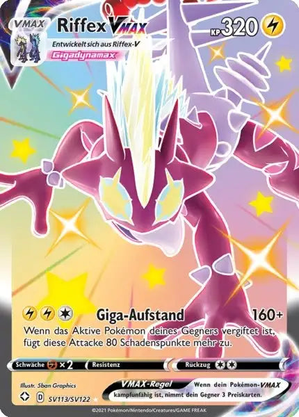 Riffex VMAX SV113/SV122 – Pokémon Glänzendes Schicksal Karte