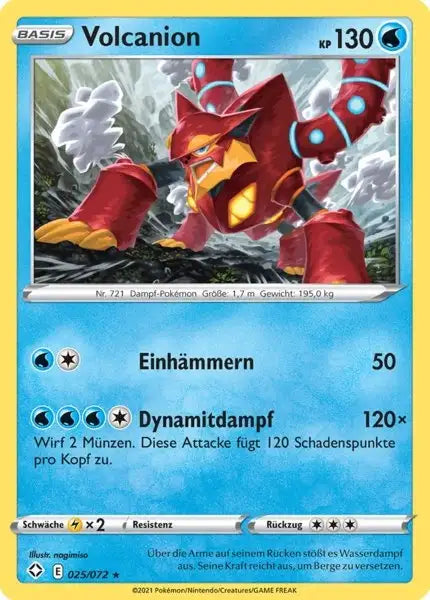 volcanion 025/072 – Pokémon Glänzendes Schicksal Karte