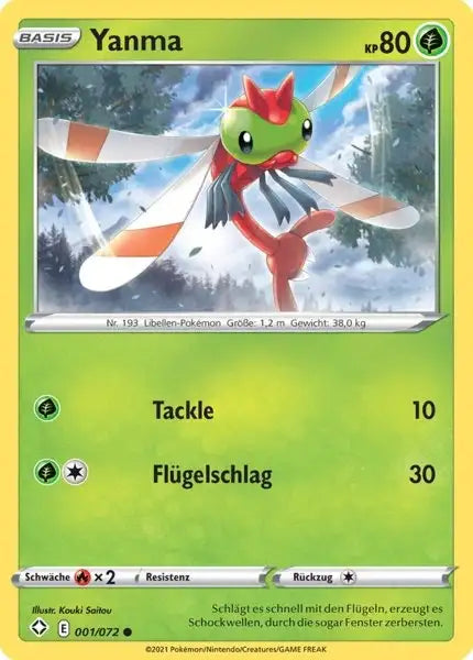 yanma 001/072 – Pokémon Glänzendes Schicksal Karte