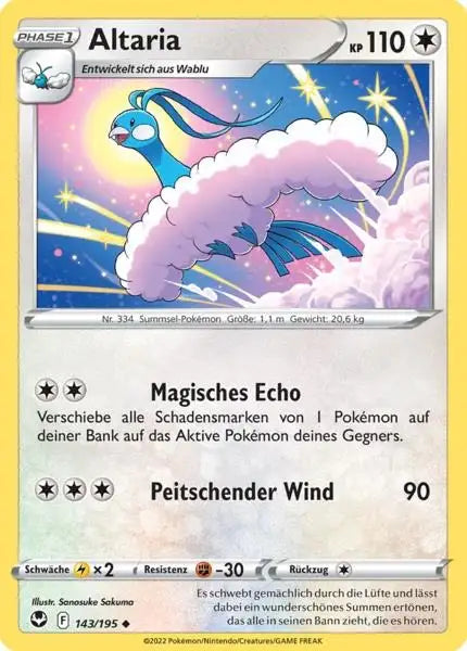 Altaria 143/195 – Pokémon Silberne Sturmwinde Karte