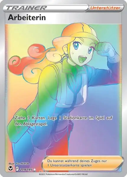 Arbeiterin 209/195 – Pokémon Silberne Sturmwinde Karte