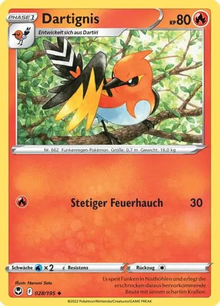 Dartignis 028/195 – Pokémon Silberne Sturmwinde Karte