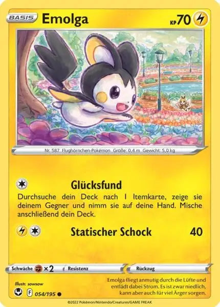 Emolga 054/195 – Pokémon Silberne Sturmwinde Karte