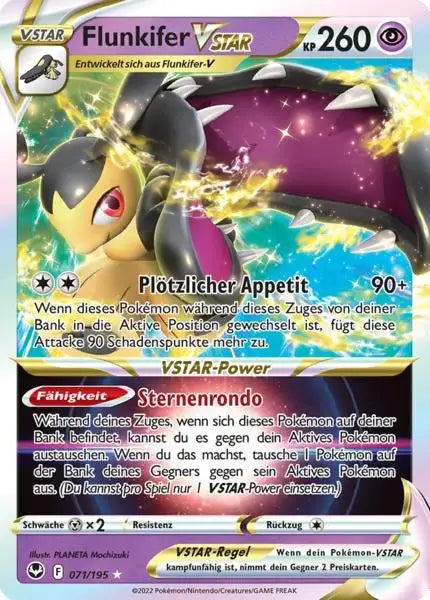 Flunkifer VSTAR 071/195 – Pokémon Silberne Sturmwinde Karte