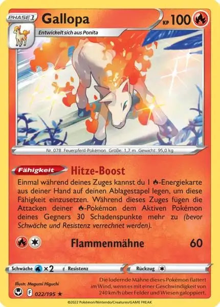 Gallopa 022/195 – Pokémon Silberne Sturmwinde Karte