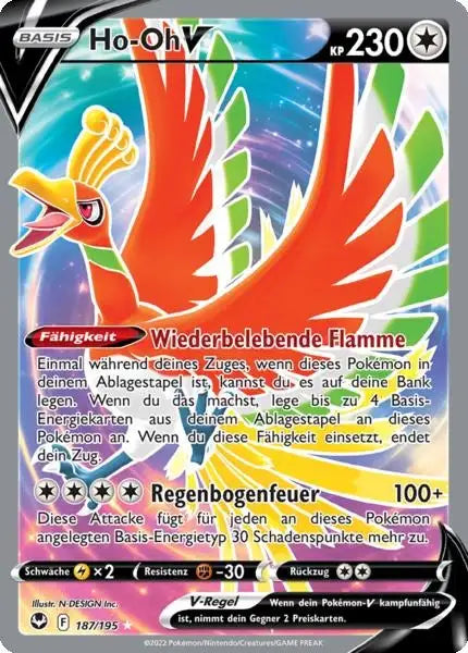 Ho Oh V 187/195 – Pokémon Silberne Sturmwinde Karte