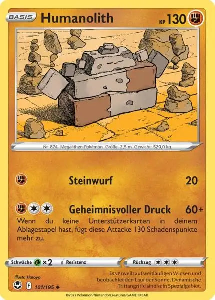 Humanolith 101/195 – Pokémon Silberne Sturmwinde Karte