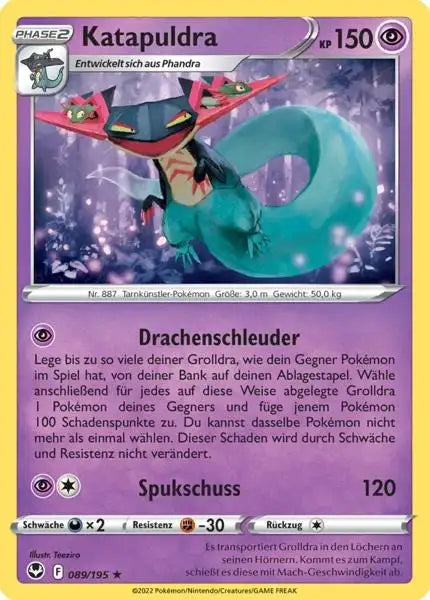 Katapuldra 089/195 – Pokémon Silberne Sturmwinde Karte