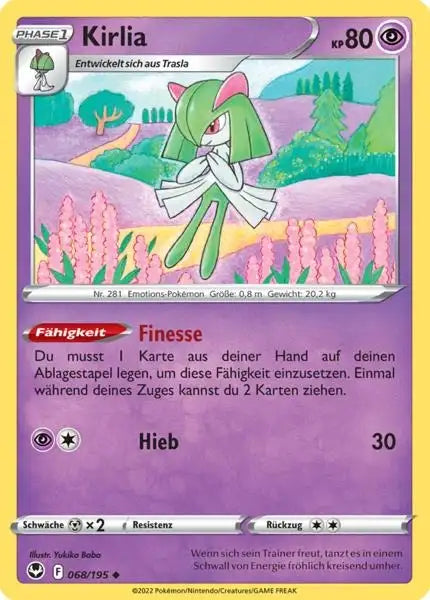 Kirlia 068/195 – Pokémon Silberne Sturmwinde Karte