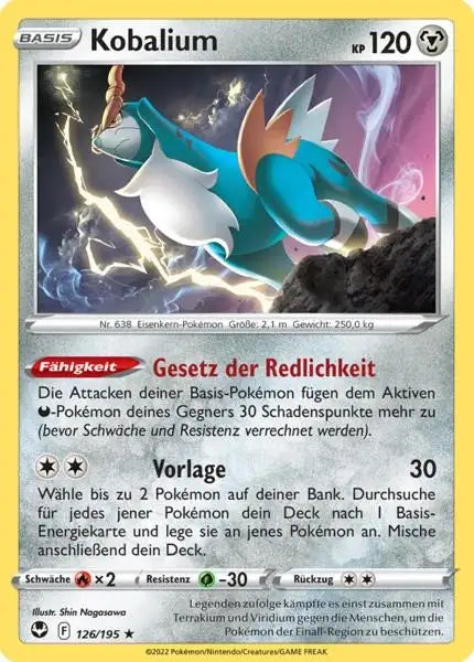 Kobalium 126/195 – Pokémon Silberne Sturmwinde Karte