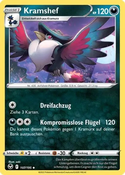 Kramshef 107/195 – Pokémon Silberne Sturmwinde Karte