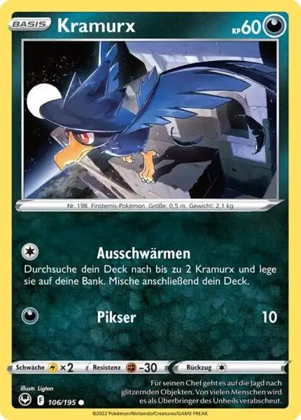 Kramurx 106/195 – Pokémon Silberne Sturmwinde Karte