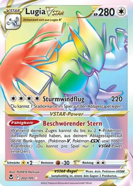 Lugia VSTAR 202/195 – Pokémon Silberne Sturmwinde Karte