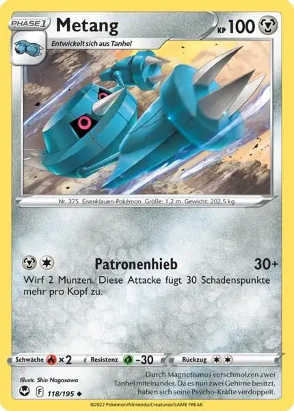 Metang 118/195 – Pokémon Silberne Sturmwinde Karte