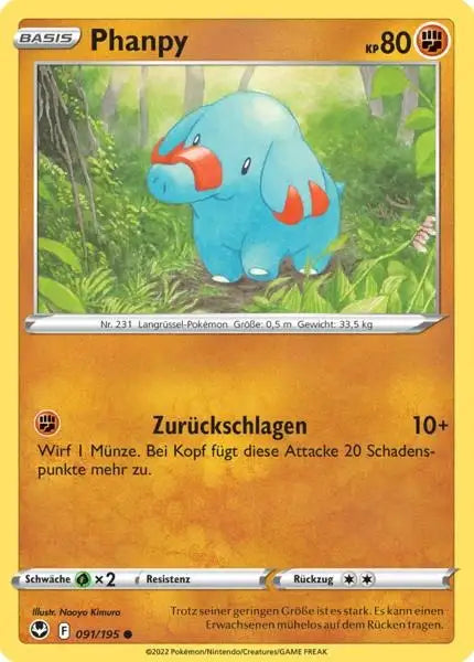 Phanpy 091/195 – Pokémon Silberne Sturmwinde Karte